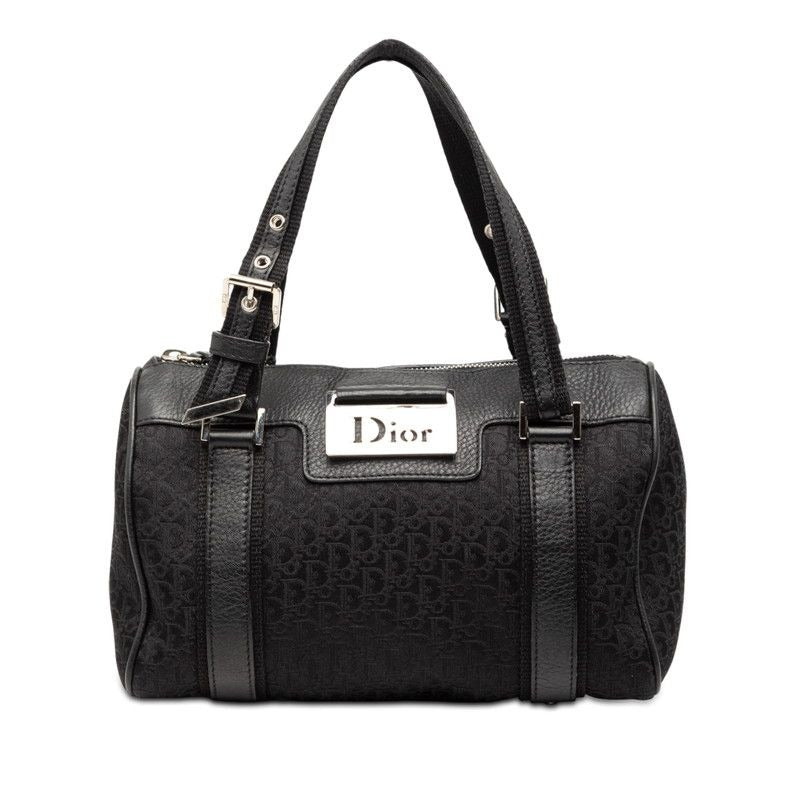 Dior Trotter Street Chic Mini Boston Bag Black Canvas Leather