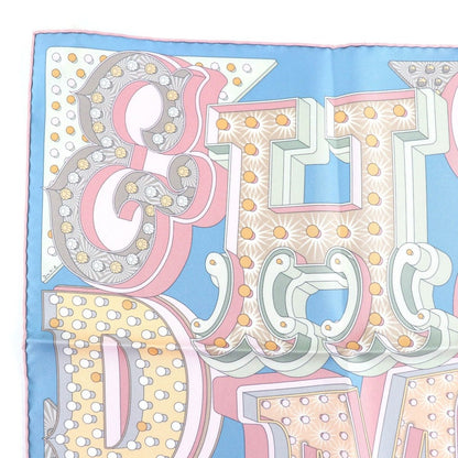 Hermes Carre 45 Electrique Silk Bleu Glacier Vieux Scarf — view 3