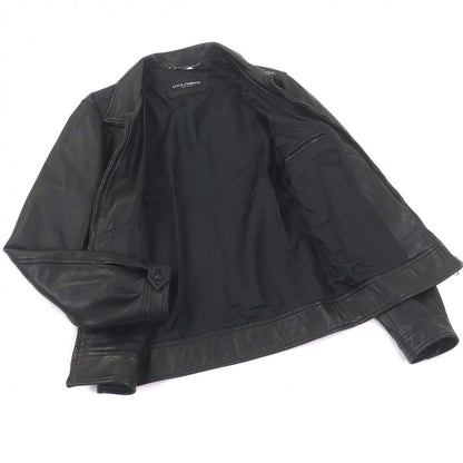 Dolce & Gabbana Lambskin Black Tag Leather Jacket Single Rider 44 — view 3