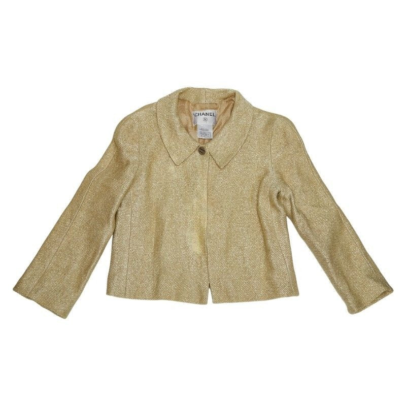 Chanel Jacket Size 36 Gold Cotton Rayon