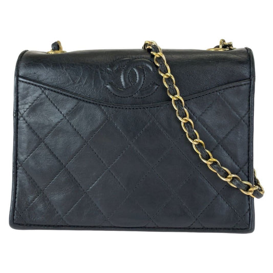 Chanel Vintage Quilted Single Flap CC Logo Crossbody Chain Shoulder Bag Pochette