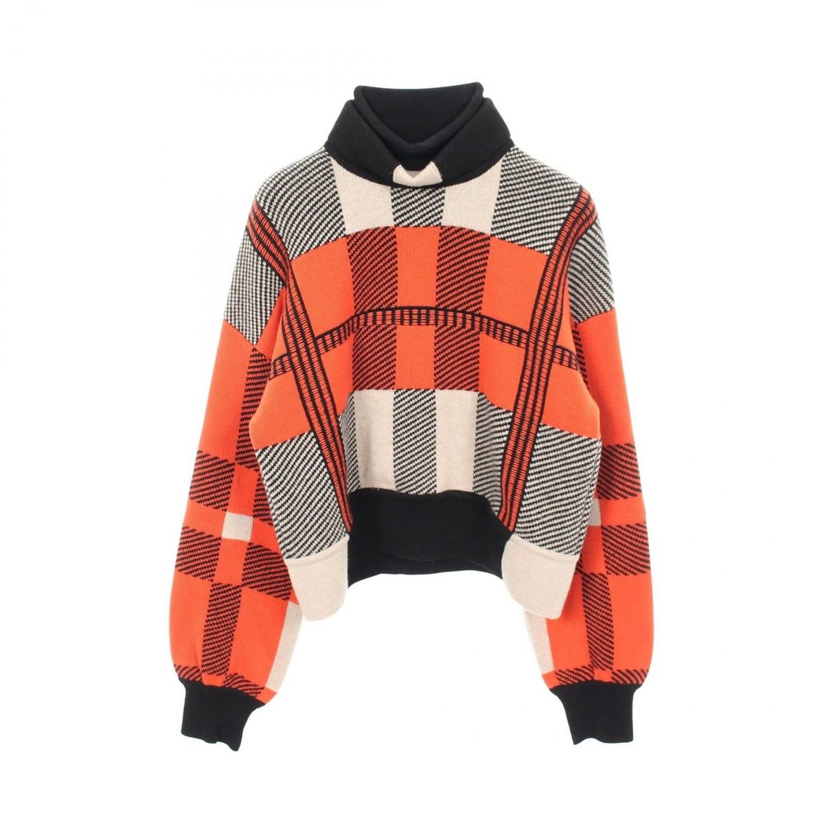 Hermes Knit Check High Neck Cashmere Sweater