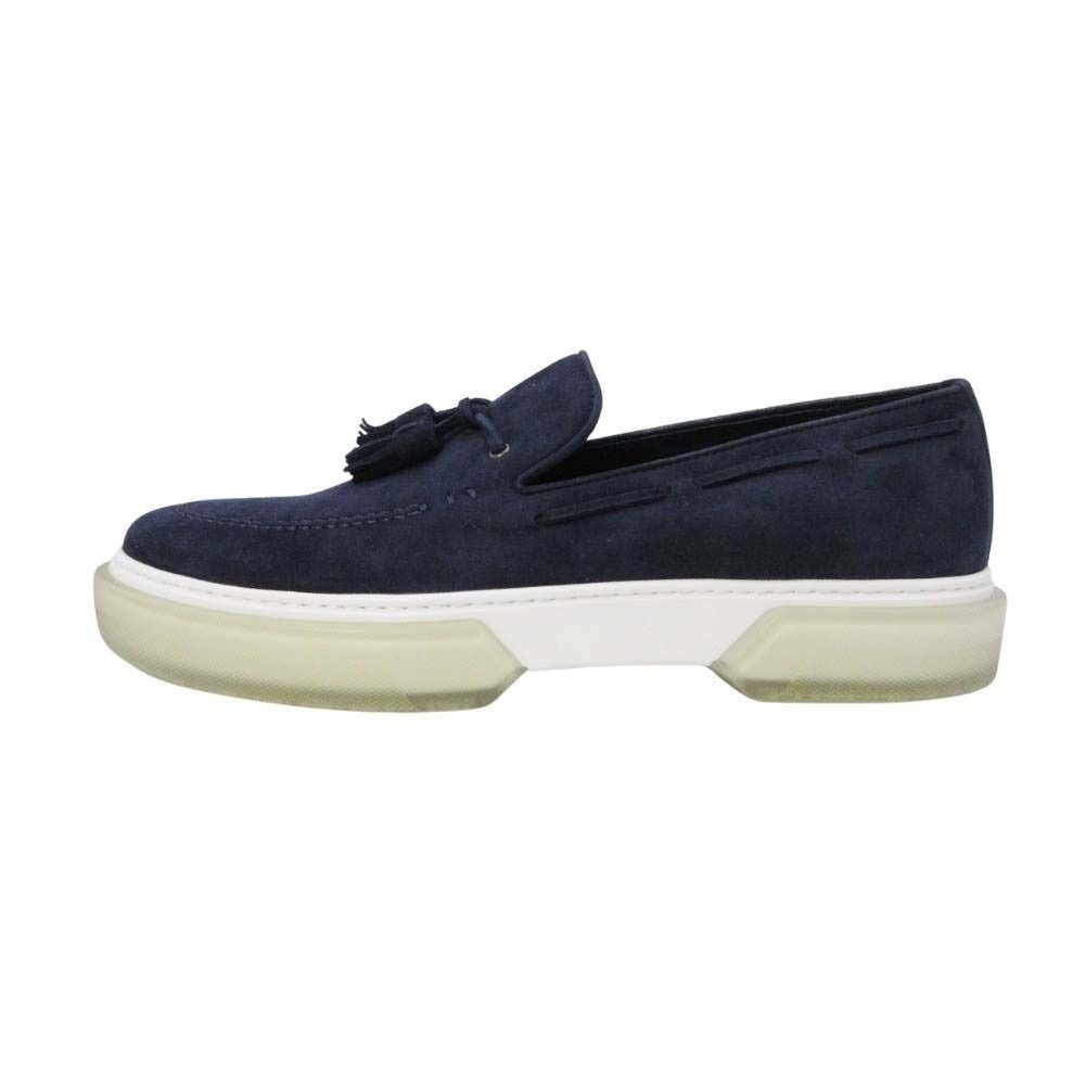 Hermes Suede Tassel Slip on Loafers Sneakers Shoes 40.5 Navy