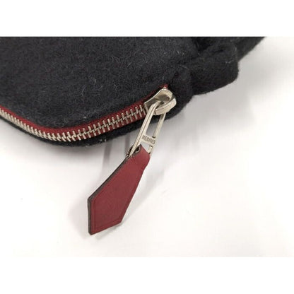 Hermes Bolide Pouch 20 Handbag Wool Black — view 4