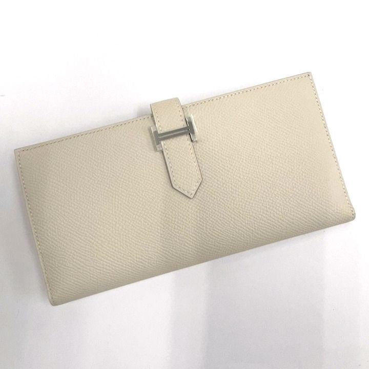 Hermes Bearn Souffle Verso Bifold Wallet Cles Gold Epsom Silver X
