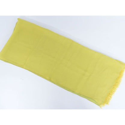 Hermes Chiffon Fringe Shawl Scarf Silk Light Green Yellow Clothing — view 4