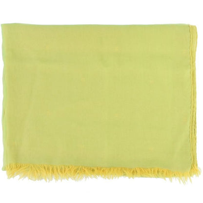 Hermes Chiffon Fringe Shawl Scarf Silk Light Green Yellow Clothing