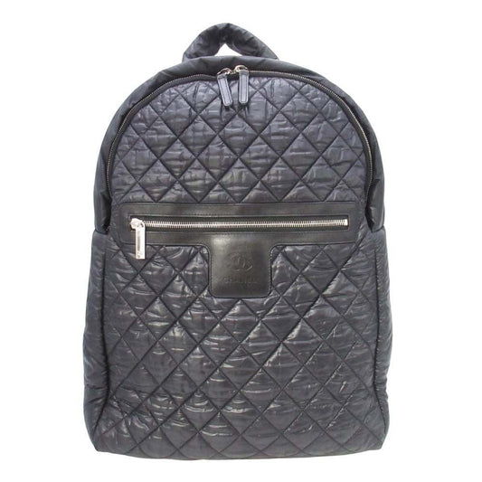 Chanel CC Logo Quilted Backpack Purse Black