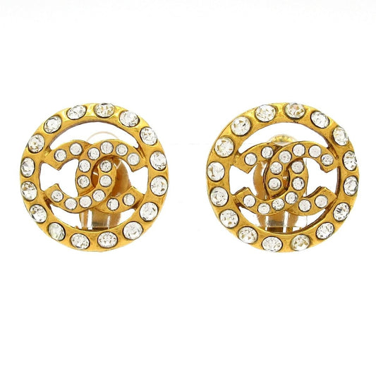 Chanel Earrings Gold Clear X