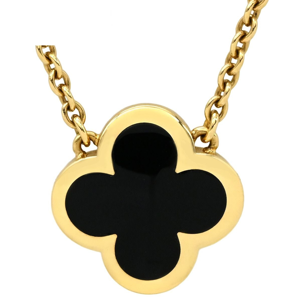 Van Cleef & Arpels Necklace Alhambra Black Yellow Gold 18