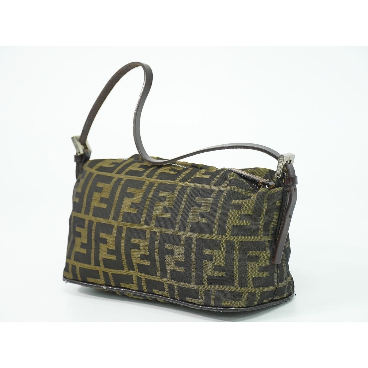 Fendi Zucca Shoulder Bag Canvas Brown Outside — view 2