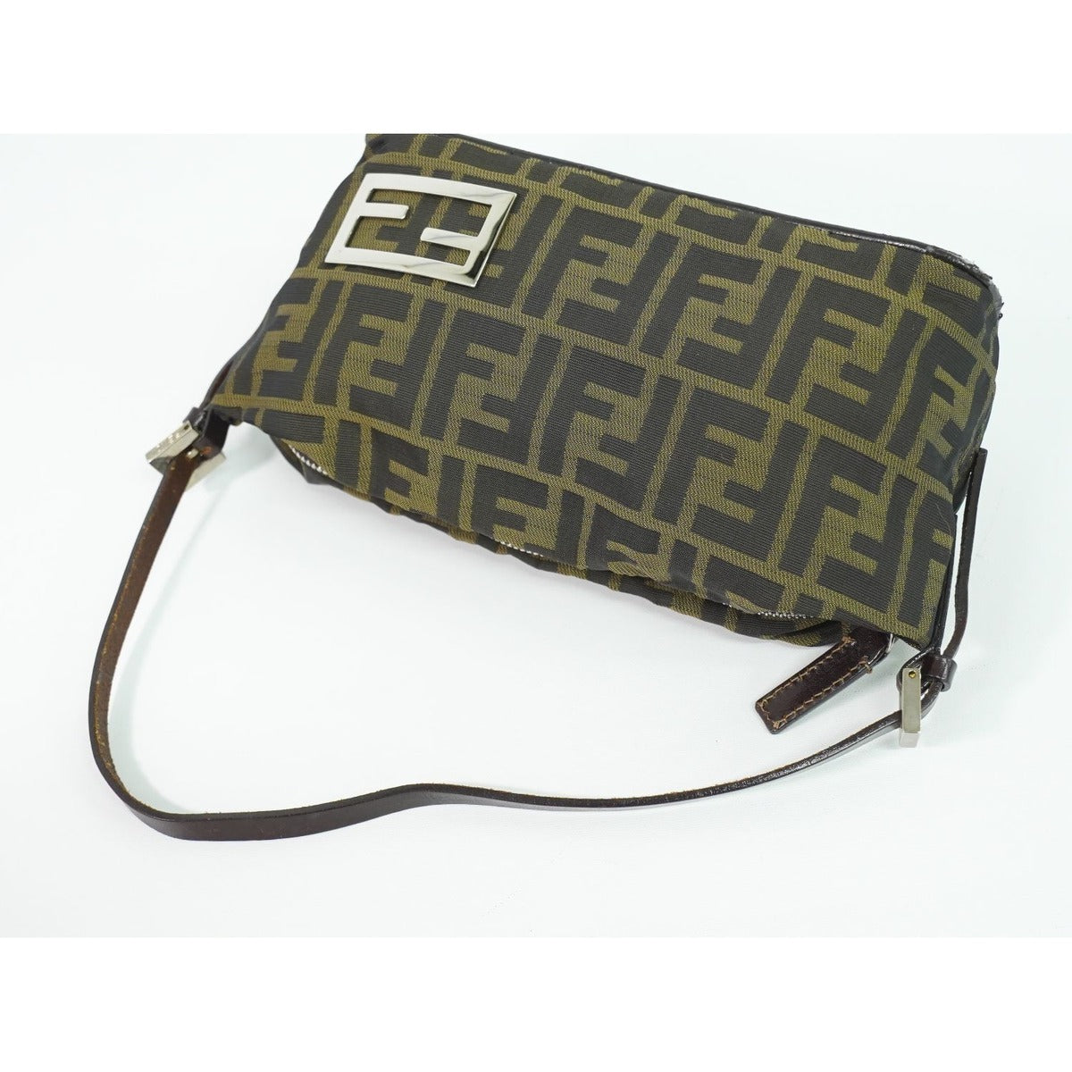 Fendi Zucca Shoulder Bag Canvas Brown Outside — view 4