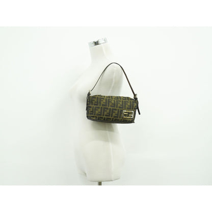 Fendi Zucca Shoulder Bag Canvas Brown Outside — view 6
