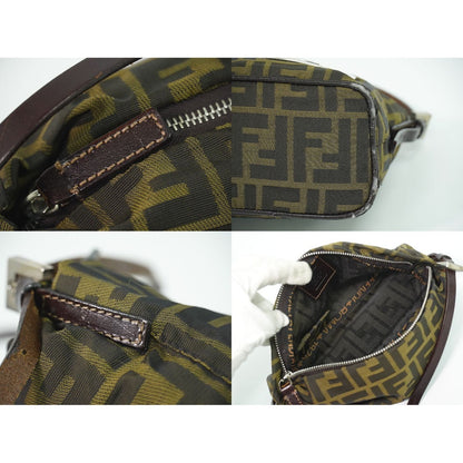 Fendi Zucca Shoulder Bag Canvas Brown Outside — view 8