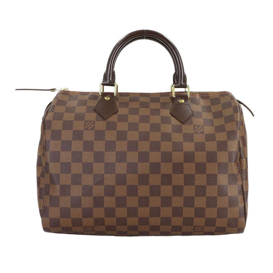 Louis Vuitton Damier Speedy 30 Hand Bag Ebene Brown Gold
