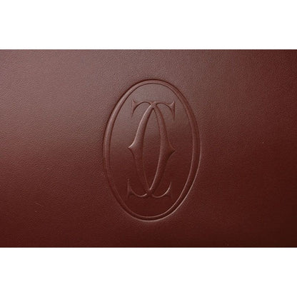 Cartier Clutch Bag Must Line Vintage Leather Bordeaux — view 4