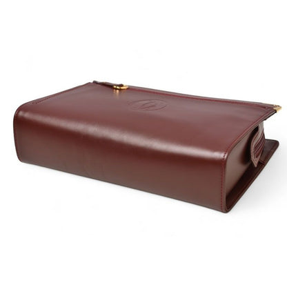 Cartier Clutch Bag Must Line Vintage Leather Bordeaux — view 8