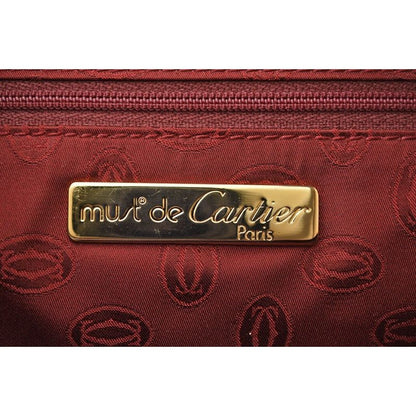 Cartier Clutch Bag Must Line Vintage Leather Bordeaux — view 10