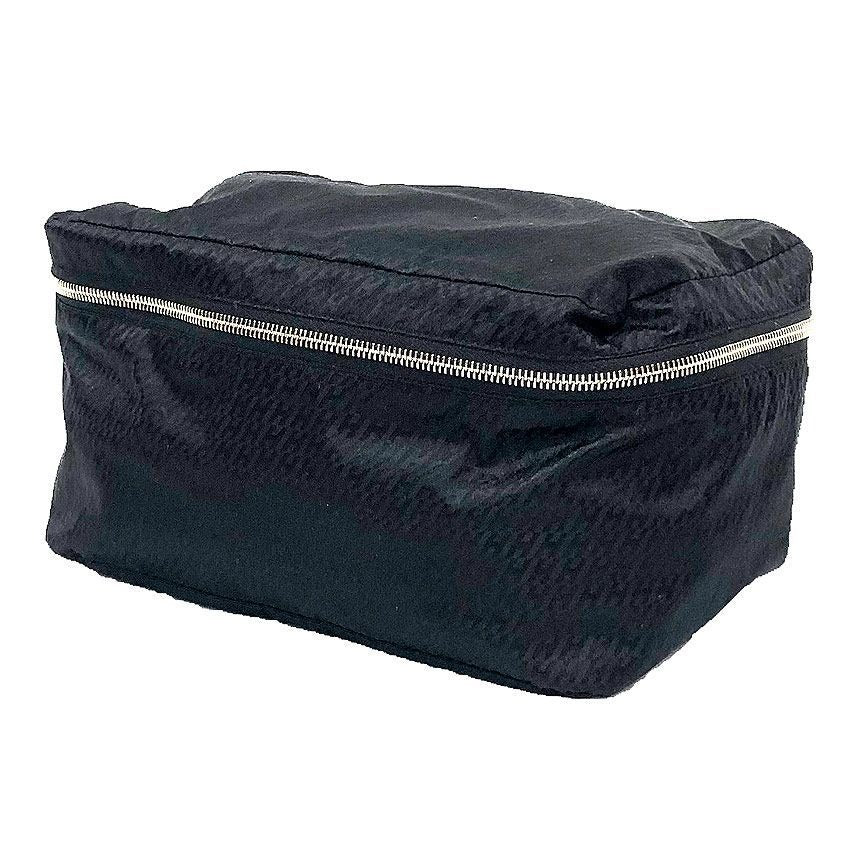 Hermes Pouch Travel Silk Mini Cube Black