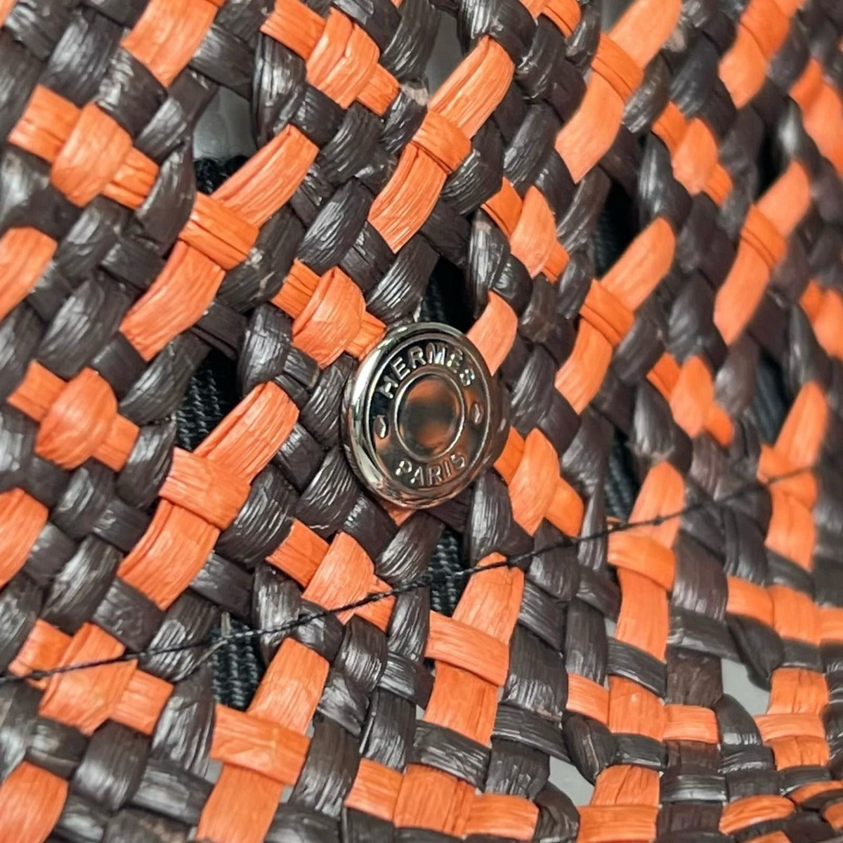 Hermes Tanzania Straw Sheep Leather Serie Button Hat Cap Multicolor 56 — view 6
