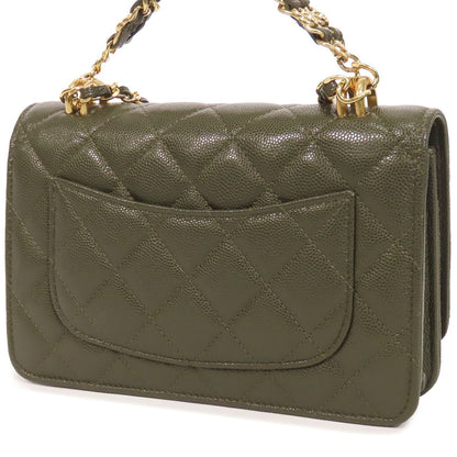 Chanel Chain Wallet Khaki Gold Caviar Leather 2-Way Shoulder Bag — view 2