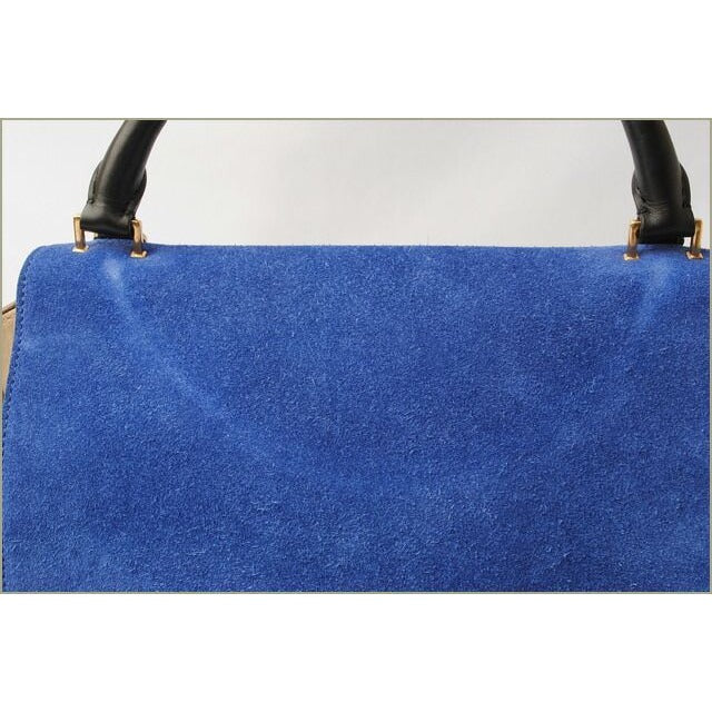 Celine Shoulder Bag Trapeze Blue Sand Beige Black 2-way — view 4