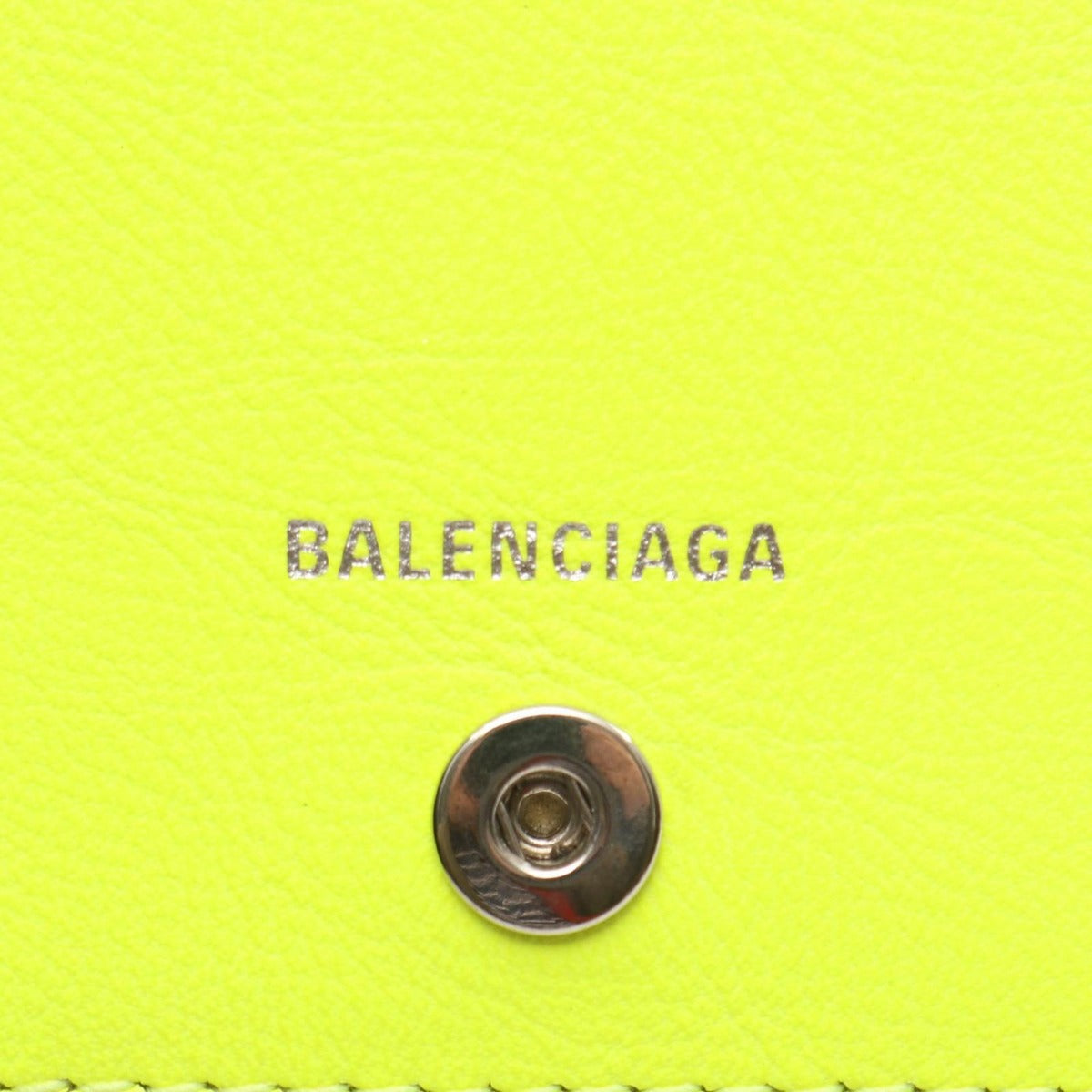 Balenciaga Card Case Papier ZA Thin Neon Yellow Leather — view 5