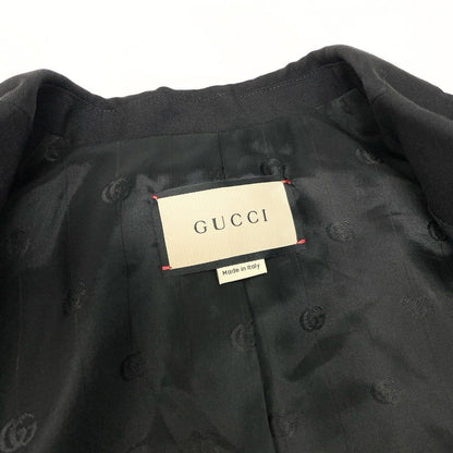 Gucci Double Breasted Short Jacket Cropped Length Tailored 40 Black — view 10