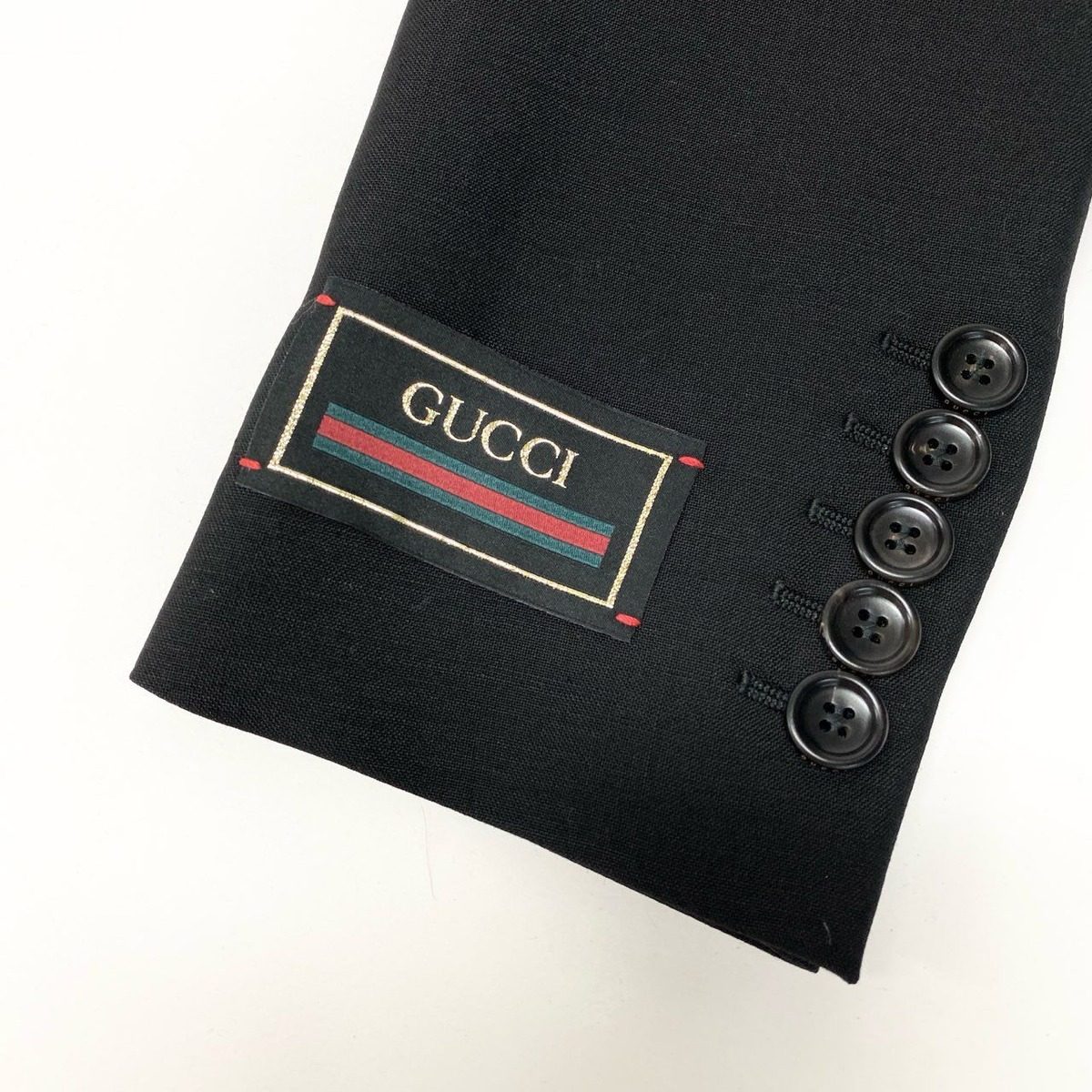 Gucci Double Breasted Short Jacket Cropped Length Tailored 40 Black — view 8