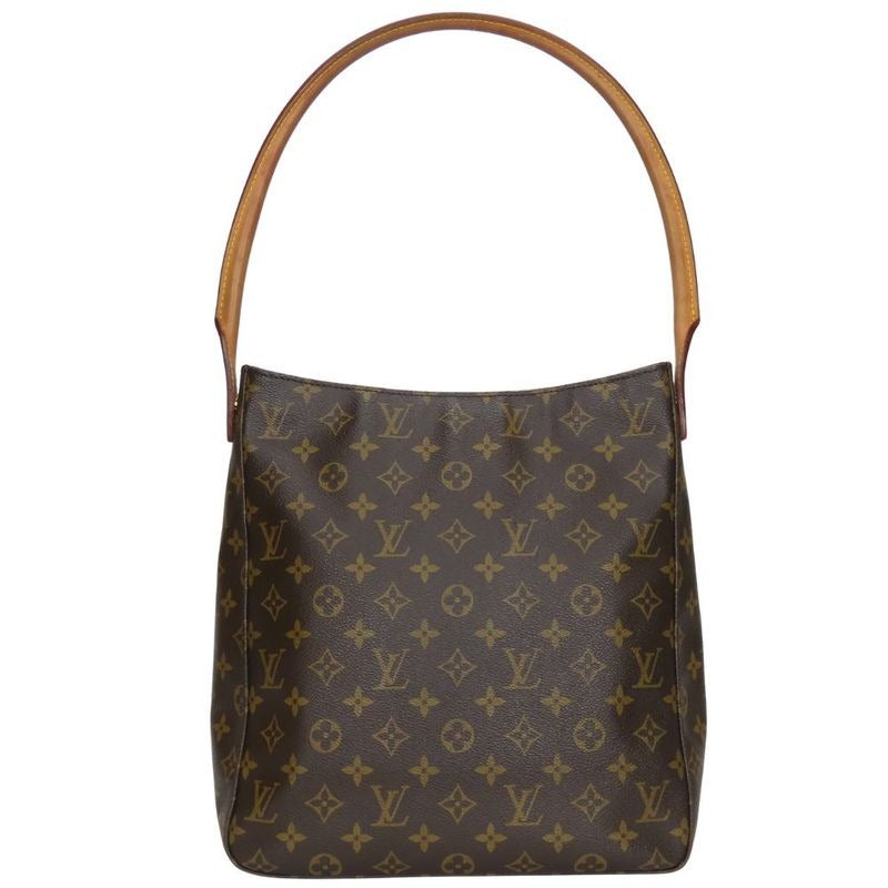 Louis Vuitton Shoulder Bag Looping GM Monogram Nubuck Brown