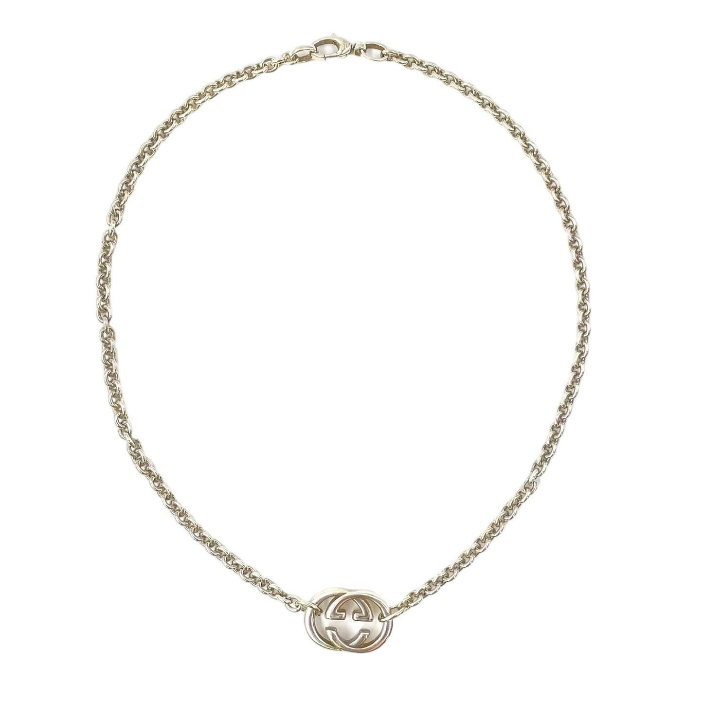 Gucci Interlocking Pendant Silver Necklace