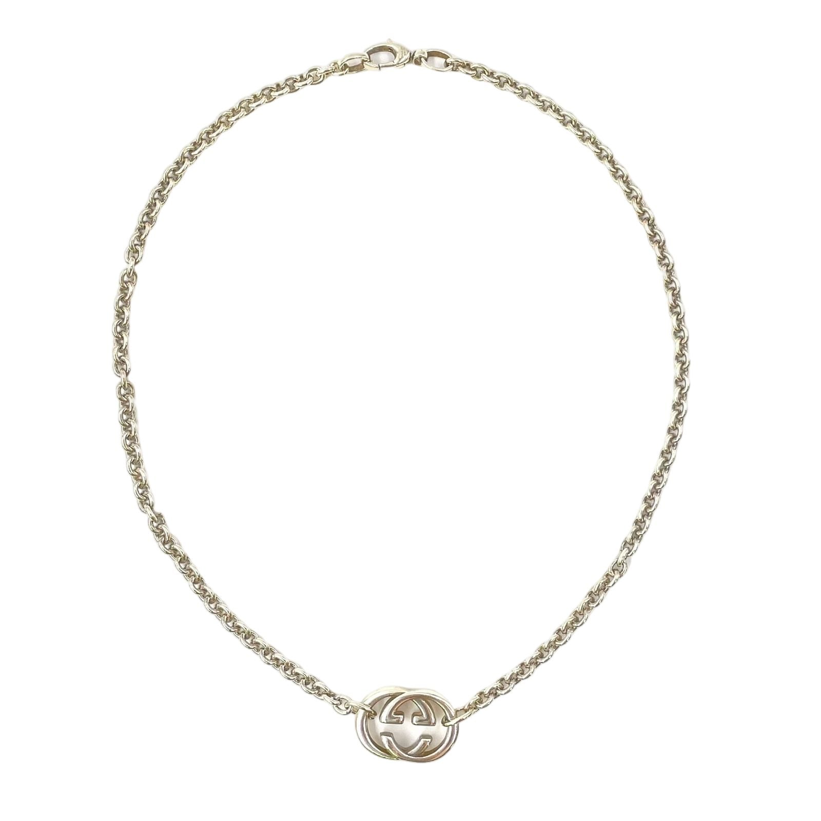 Gucci Interlocking Pendant Silver Necklace