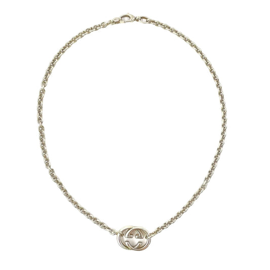Gucci Interlocking Pendant Silver Necklace