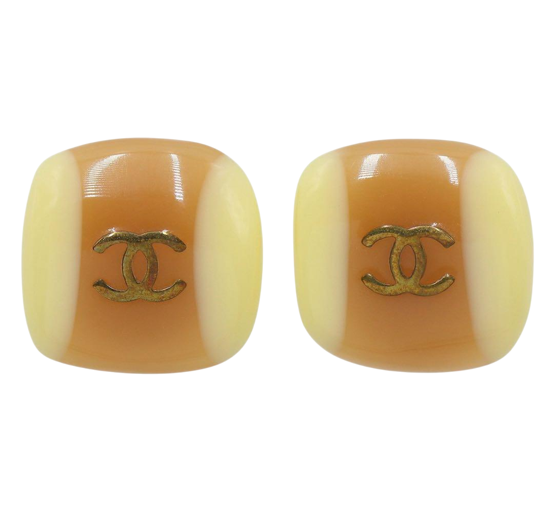 Chanel Coco Mark Logo Square Earrings