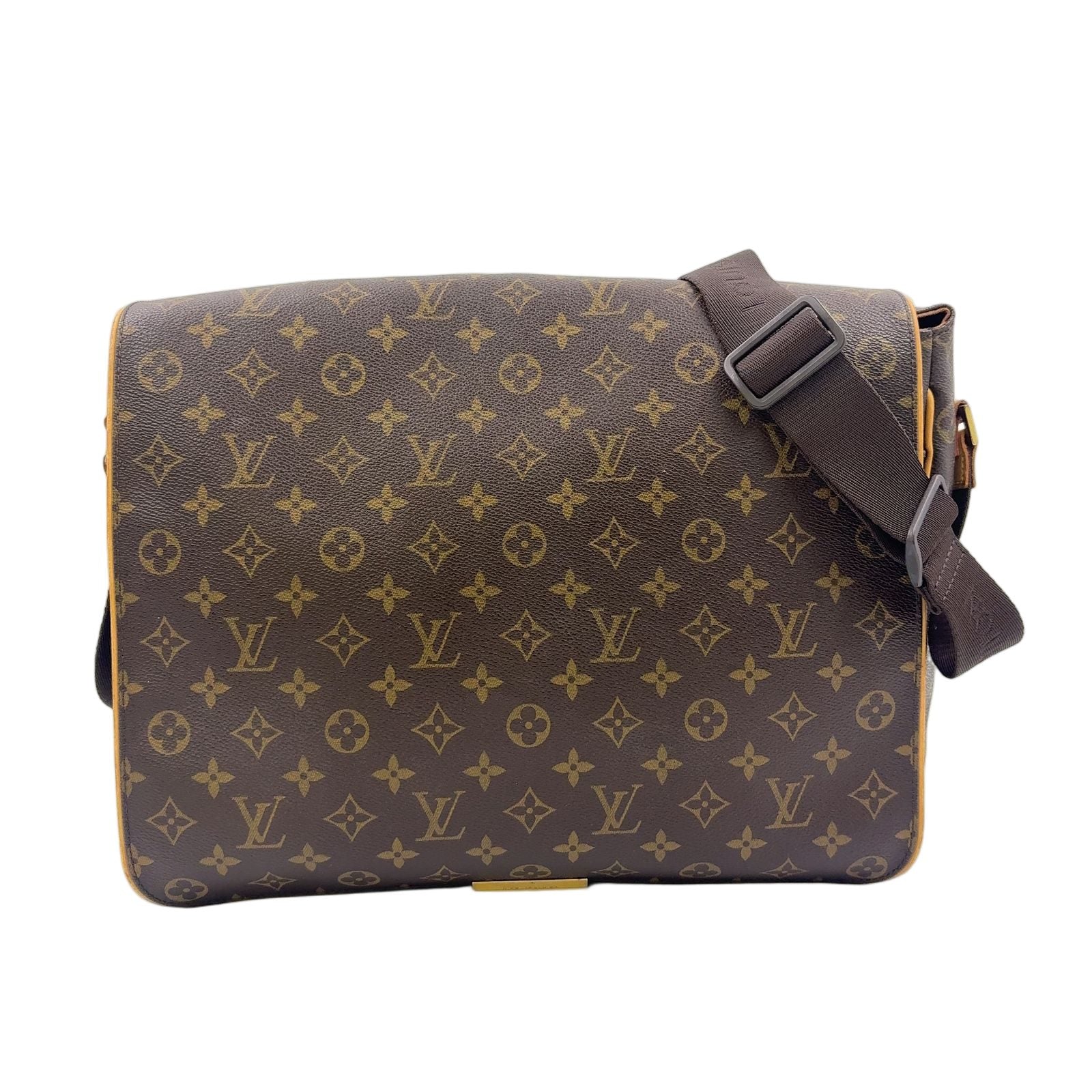 Louis Vuitton Aves Monogram Leather Brown Shoulder Bag Gold