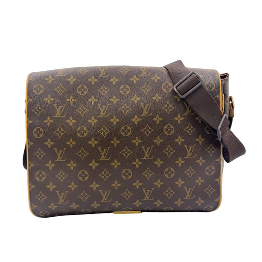 Louis Vuitton Aves Monogram Leather Brown Shoulder Bag Gold