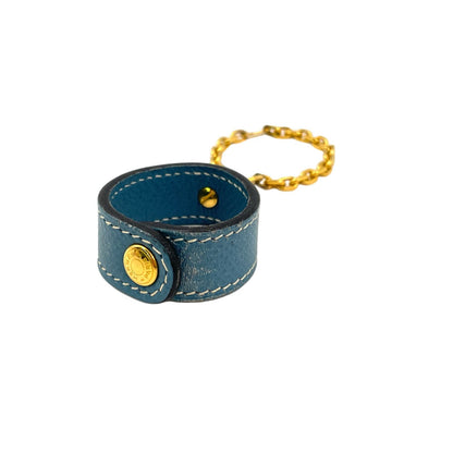 Hermes Glove Holder Nomad Leather Blue Gold Gloves — view 2