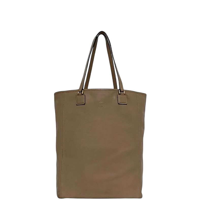 Loewe Tote Bag Ec22922 Beige Anagram Excellent Condition Leather