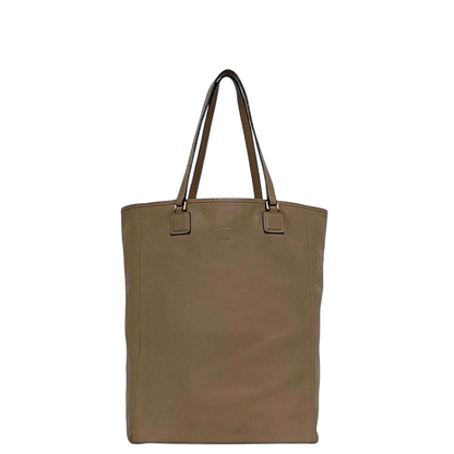 Loewe Tote Bag Ec22922 Beige Anagram Excellent Condition Leather
