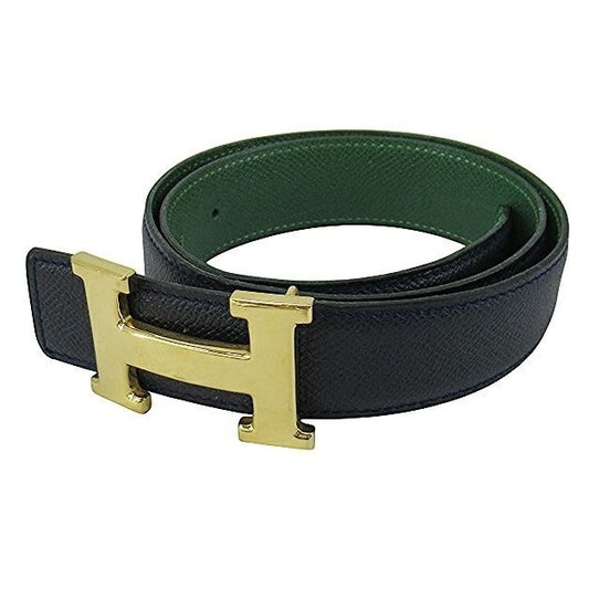 Hermes Constance H Logo Green Leather Belt