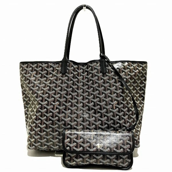 Goyard Goyardine Saint Louis PM Black Shoulder Tote Bag & Pouch