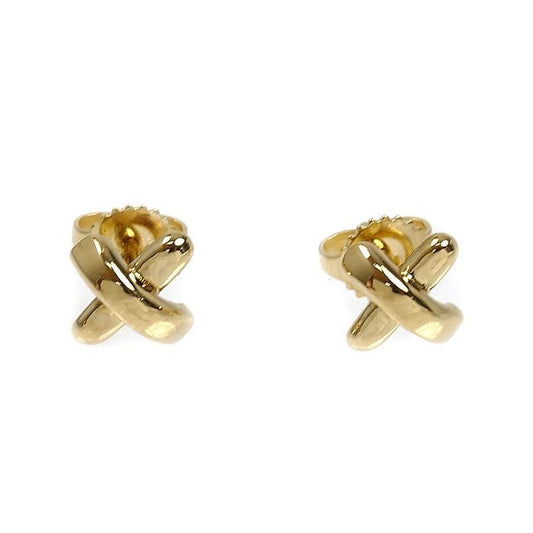 Tiffany & Co 18k Yellow Gold Cross Stitch Earrings