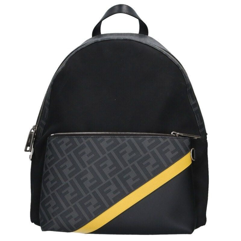 Fendi Zucca Pattern Nylon Cut Replacement Leather Backpack
