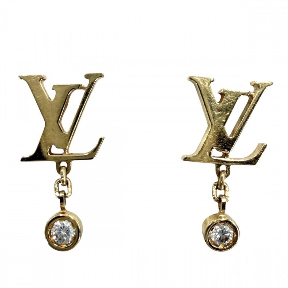 Louis Vuitton Earrings Idyll Blossom LV 18k YG 18k Yellow Gold Diamond 0.03 Ct