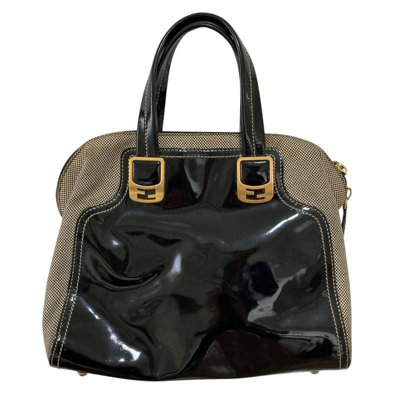 Fendi Chameleon Patent Leather Handbag 8 Black