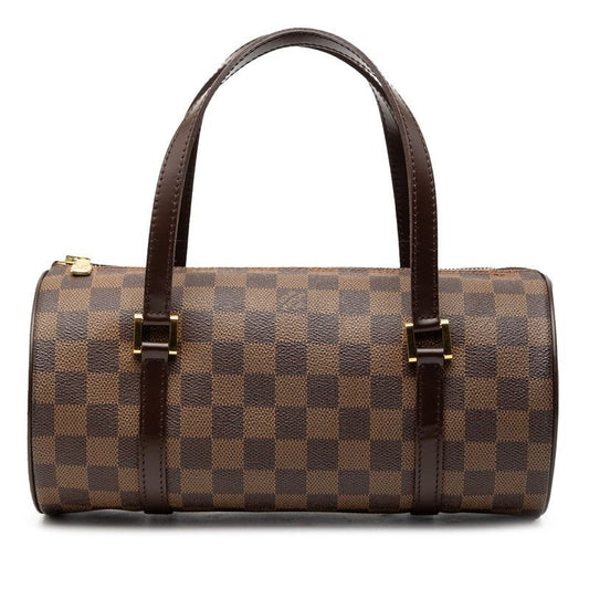 Louis Vuitton Damier Ebene Papillon Shoulder Bag Hand Brown Leather