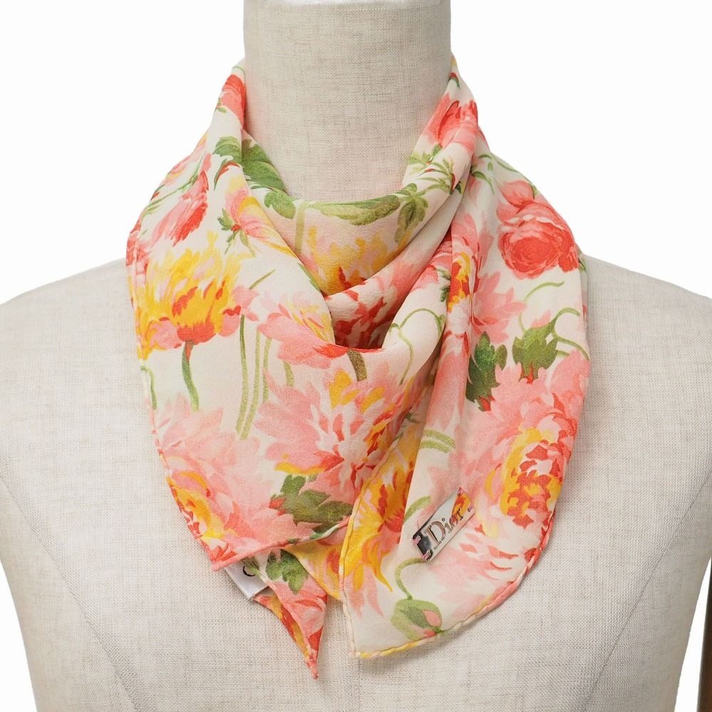Dior Scarf Flower Silk Chiffon