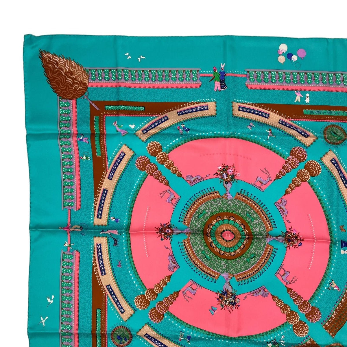 Hermes Carre 90 Silk Scarf Enchanted Garden Magic Green Box — view 3