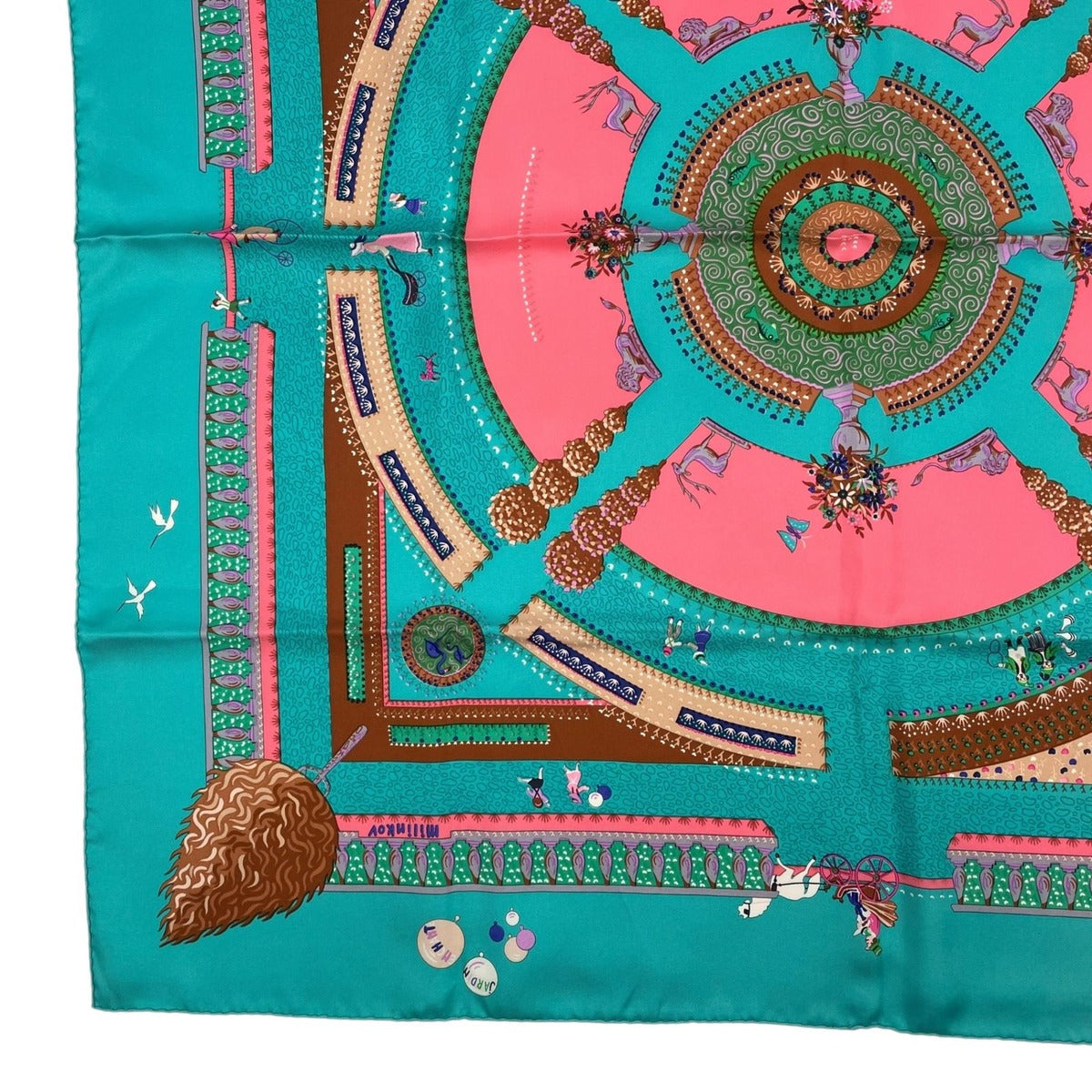 Hermes Carre 90 Silk Scarf Enchanted Garden Magic Green Box — view 5