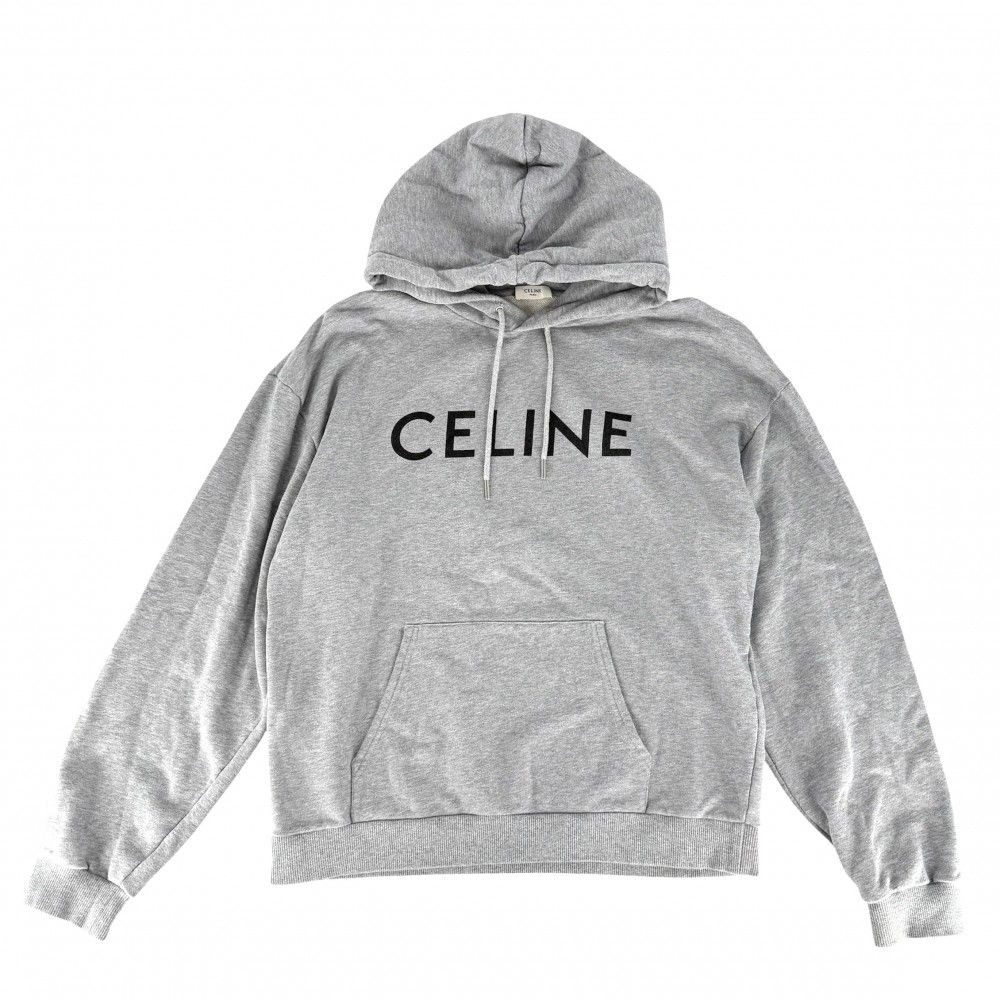 Celine Hoodie Luxury Top XXL Gray Silver Cotton Spring Autumn Winter